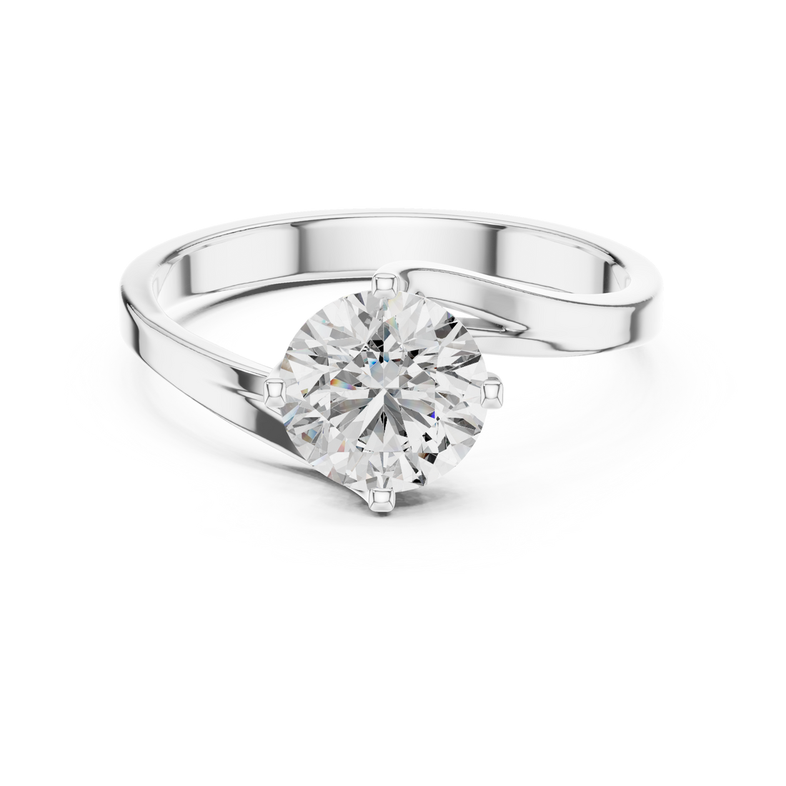 Swirl Set Solitaire Ring