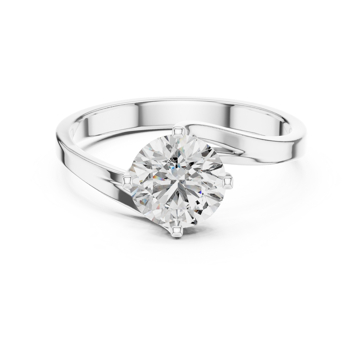 Swirl Set Solitaire Ring