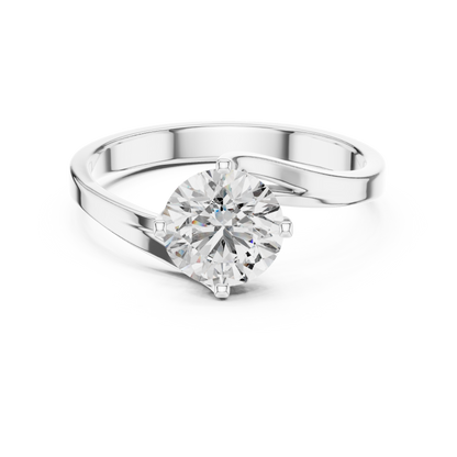 Swirl Set Solitaire Ring