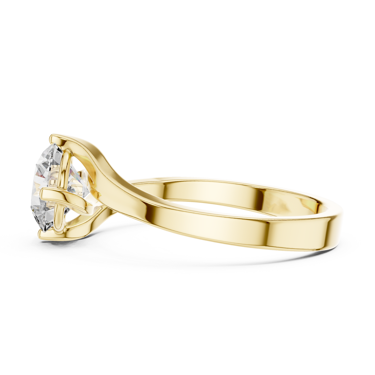 Swirl Set Solitaire Ring