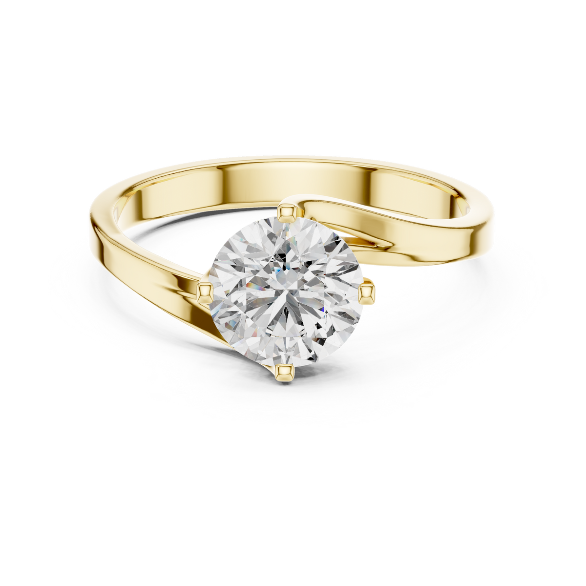 Swirl Set Solitaire Ring