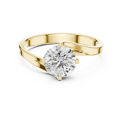Swirl Set Solitaire Ring