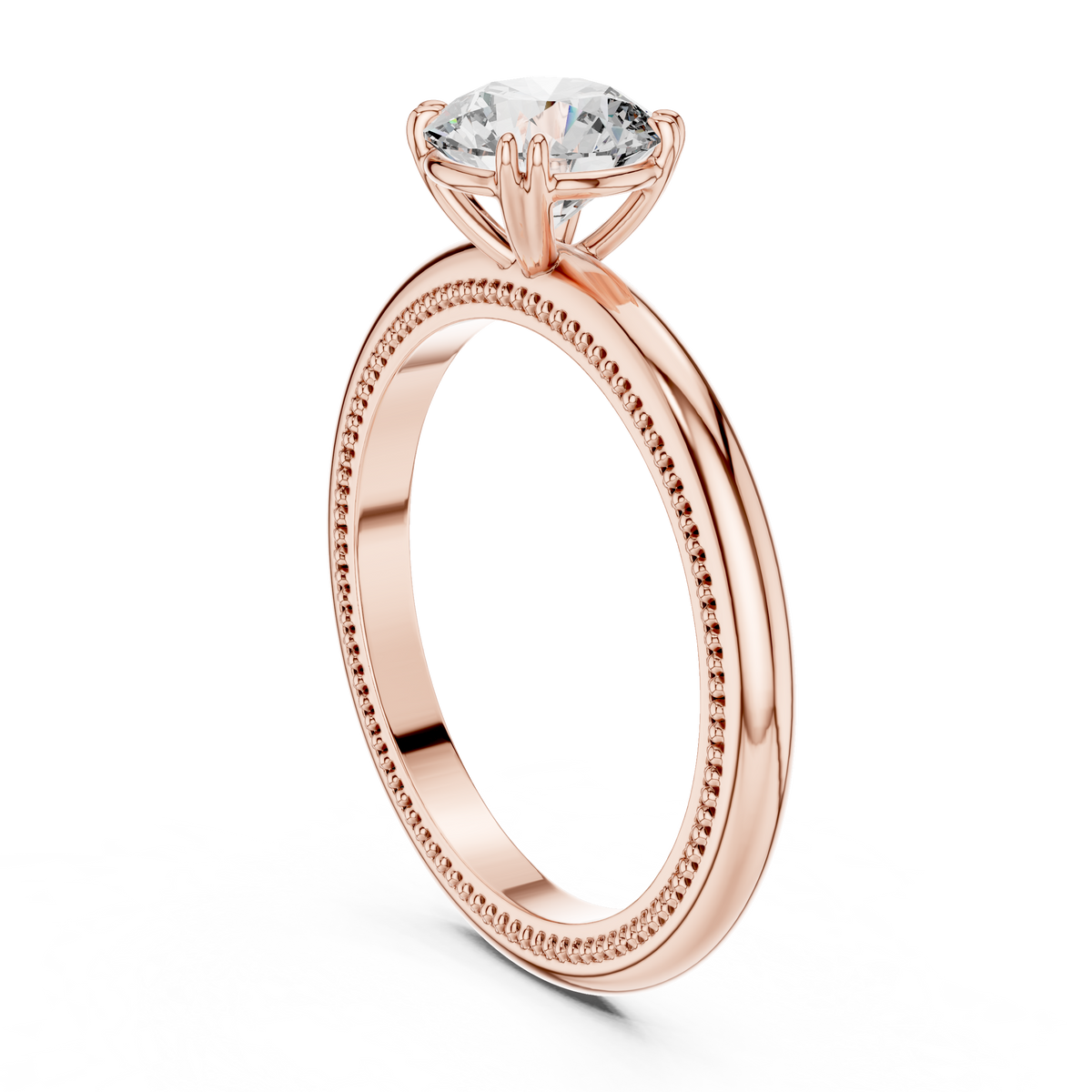 Vintage Milgrain Set Solitaire Ring