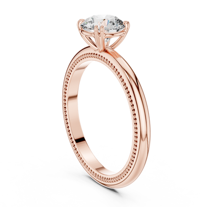 Vintage Milgrain Set Solitaire Ring