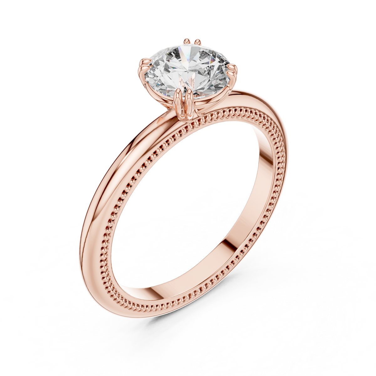 Vintage Milgrain Set Solitaire Ring