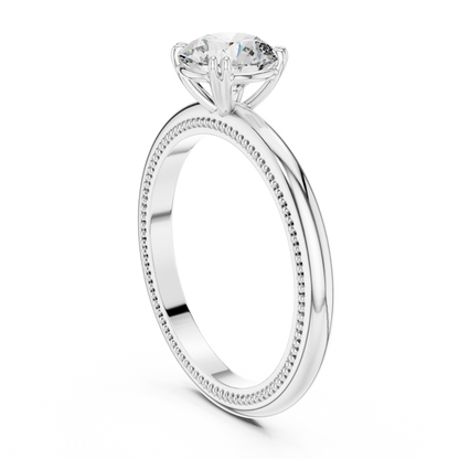 Vintage Milgrain Set Solitaire Ring