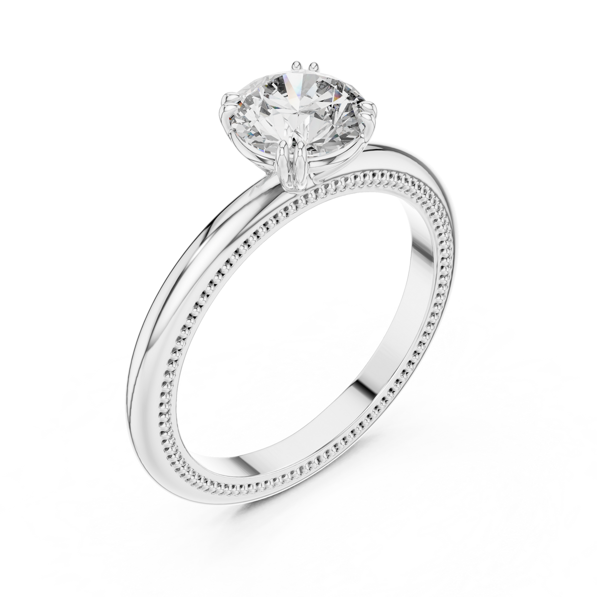 Vintage Milgrain Set Solitaire Ring