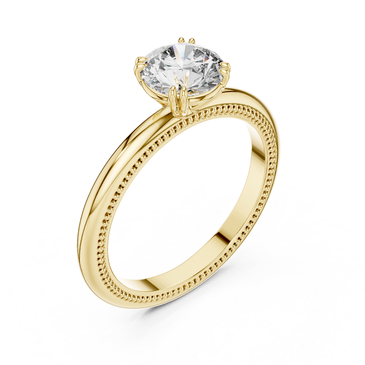 Vintage Milgrain Set Solitaire Ring
