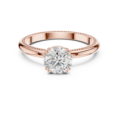 Vintage Milgrain Set Solitaire Ring