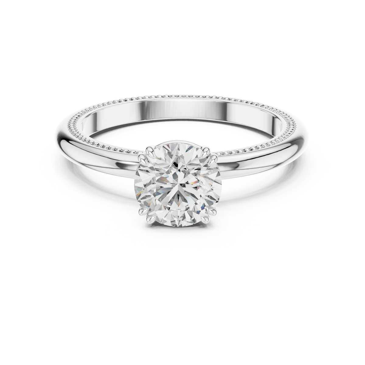 Vintage Milgrain Set Solitaire Ring