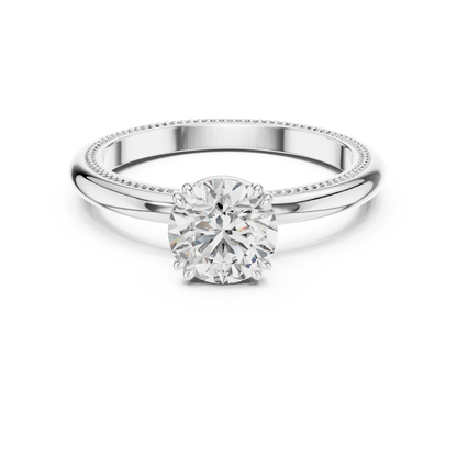 Vintage Milgrain Set Solitaire Ring