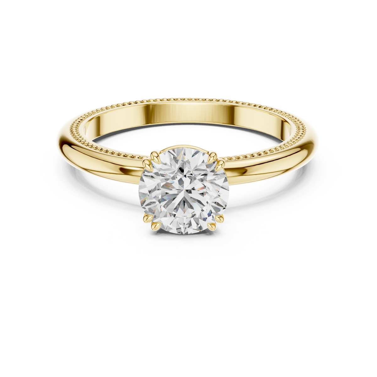 Vintage Milgrain Set Solitaire Ring