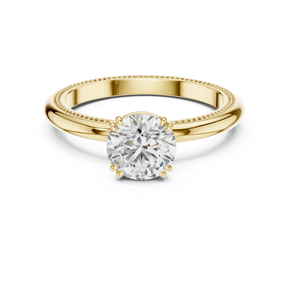 Vintage Milgrain Set Solitaire Ring
