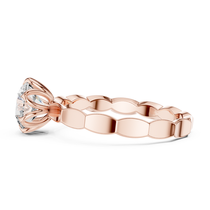 Floral Set Solitaire Ring