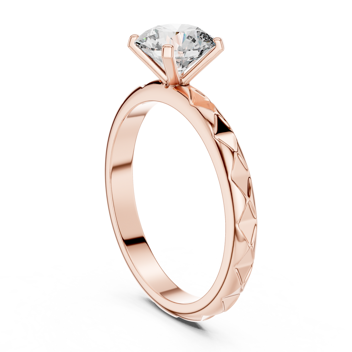 Geometric Solitaire Ring
