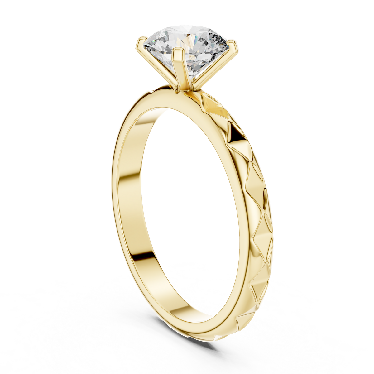 Geometric Solitaire Ring