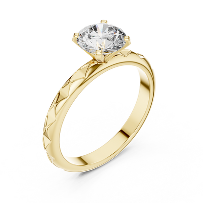Geometric Solitaire Ring