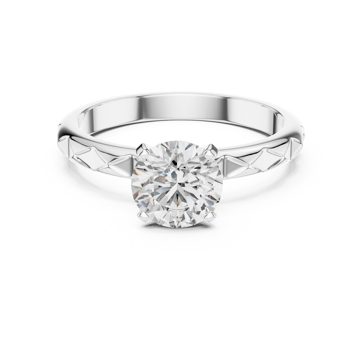 Geometric Solitaire Ring