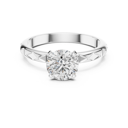 Geometric Solitaire Ring