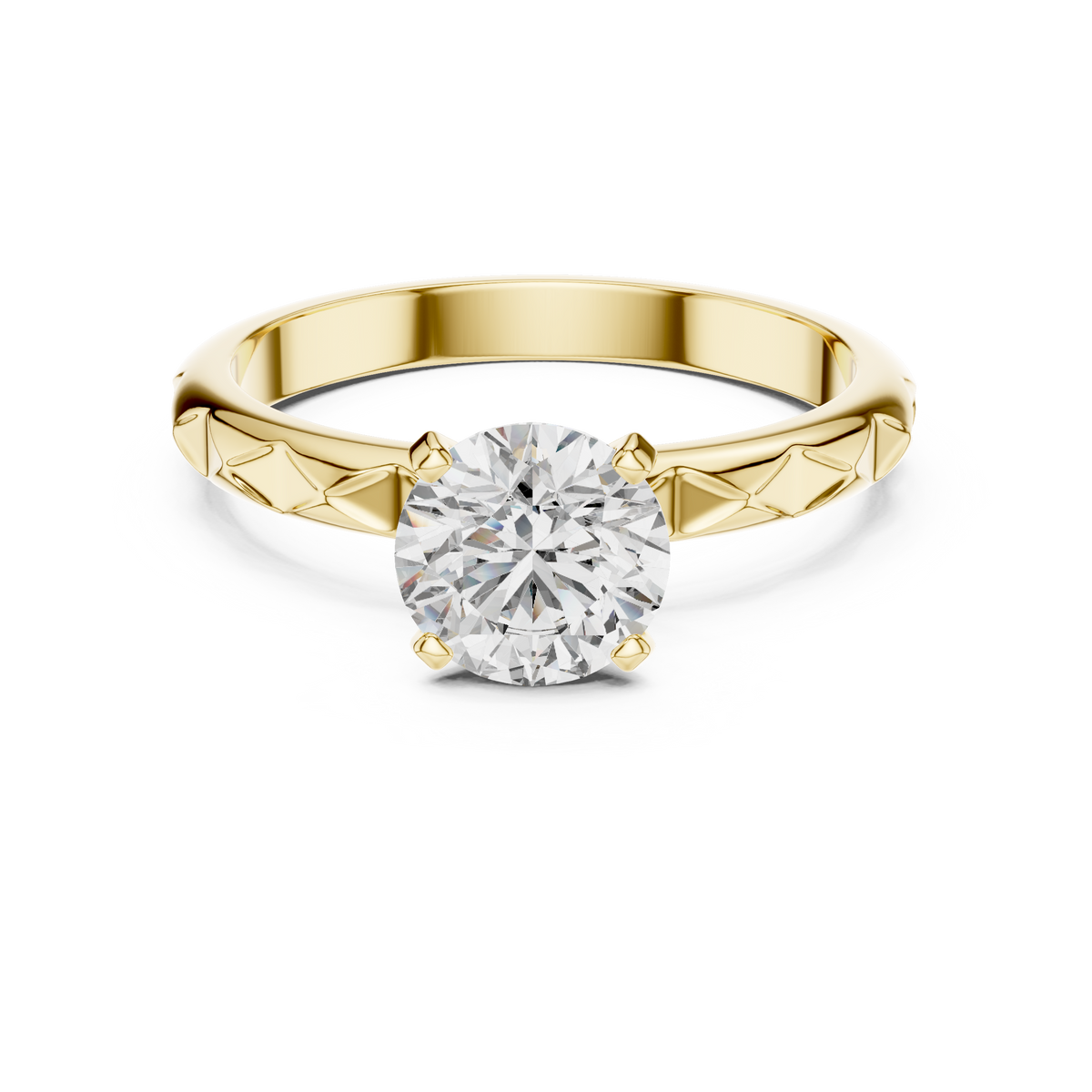 Geometric Solitaire Ring