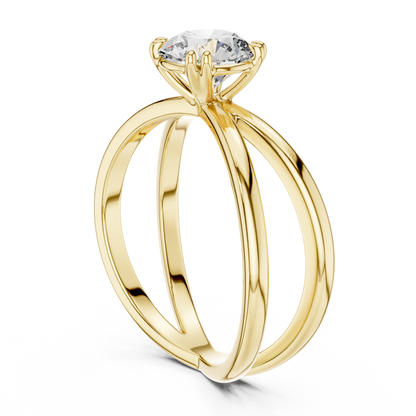 Crossover Solitaire Ring