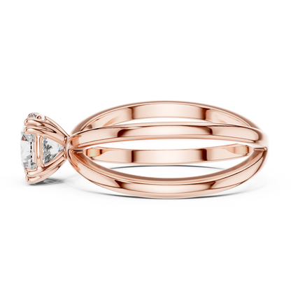 Crossover Solitaire Ring