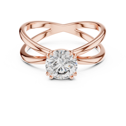 Crossover Solitaire Ring