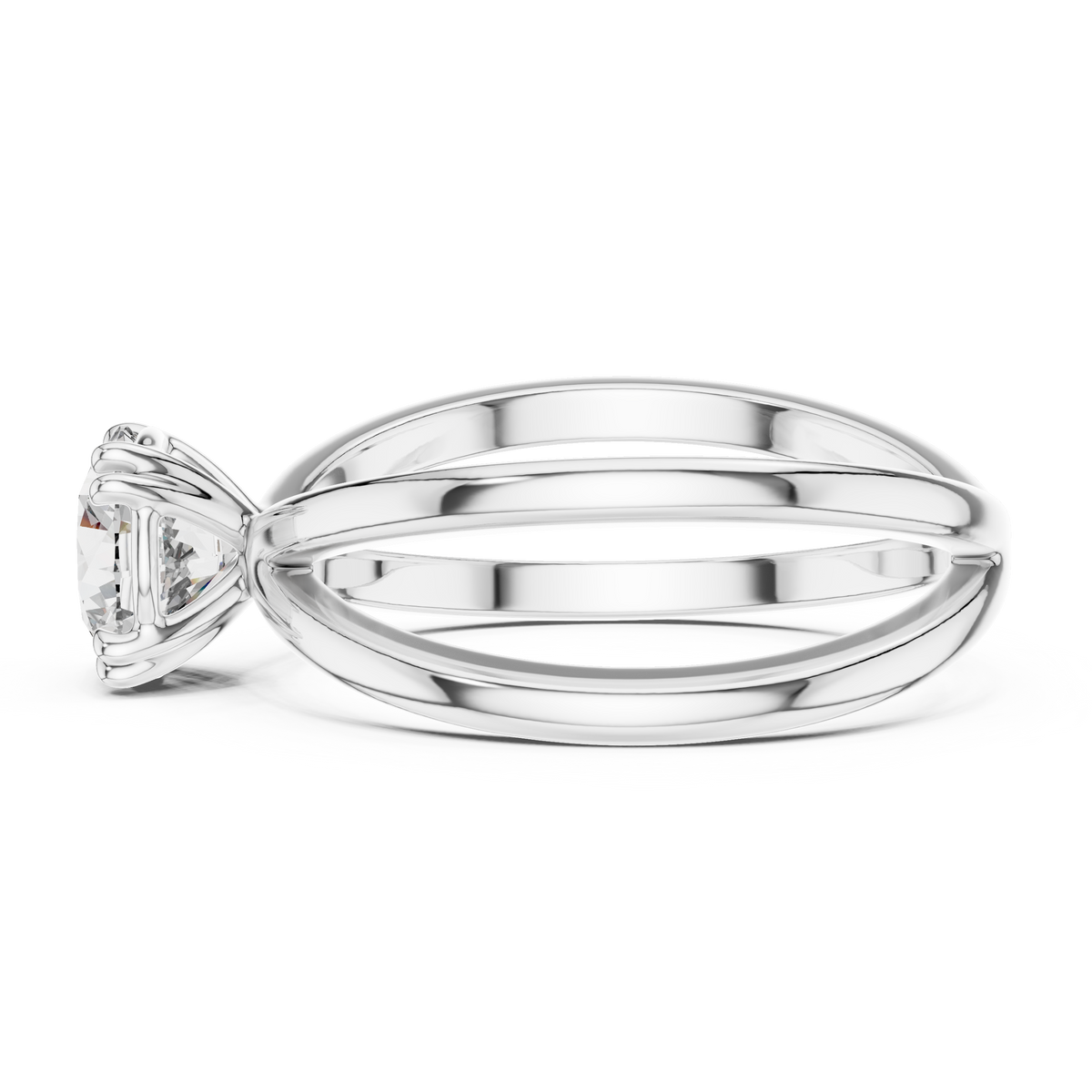 Crossover Solitaire Ring
