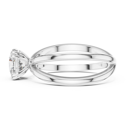 Crossover Solitaire Ring