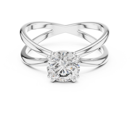 Crossover Solitaire Ring