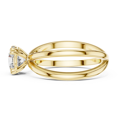 Crossover Solitaire Ring