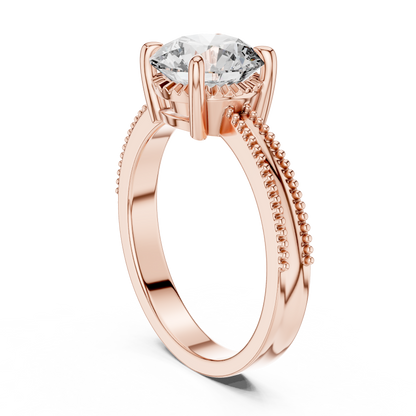 Double Beaded Solitaire Ring