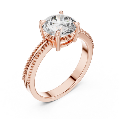 Double Beaded Solitaire Ring