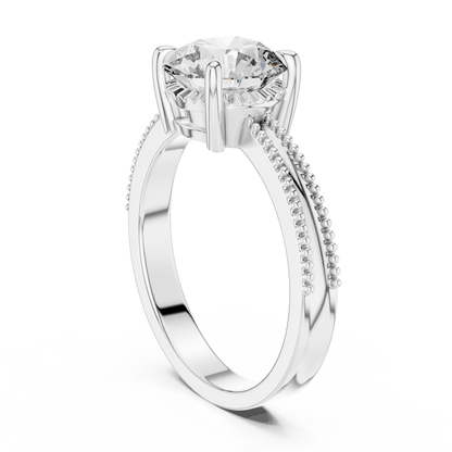 Double Beaded Solitaire Ring