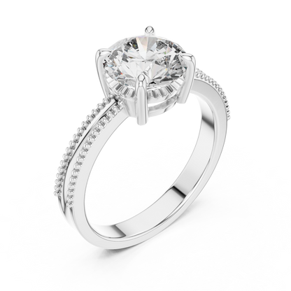 Double Beaded Solitaire Ring
