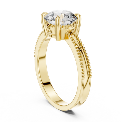 Double Beaded Solitaire Ring