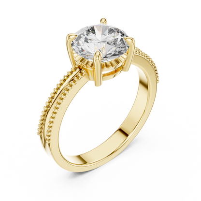 Double Beaded Solitaire Ring