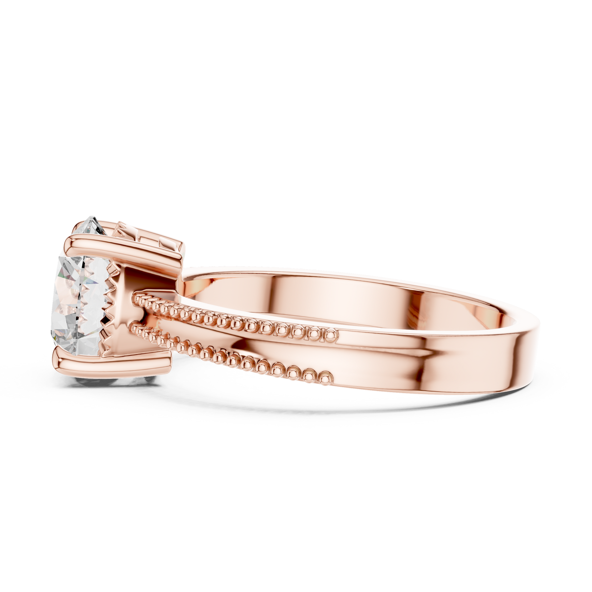 Double Beaded Solitaire Ring