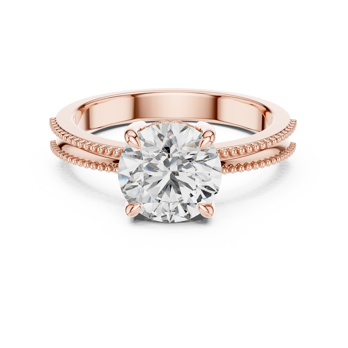 Double Beaded Solitaire Ring