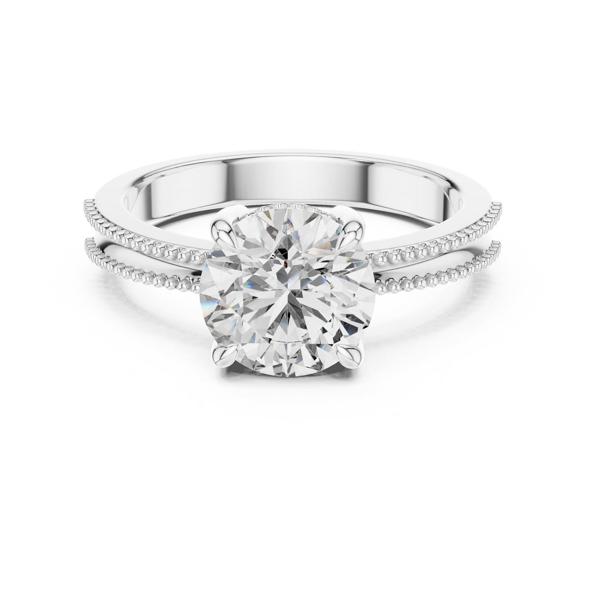 Double Beaded Solitaire Ring