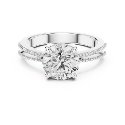 Double Beaded Solitaire Ring