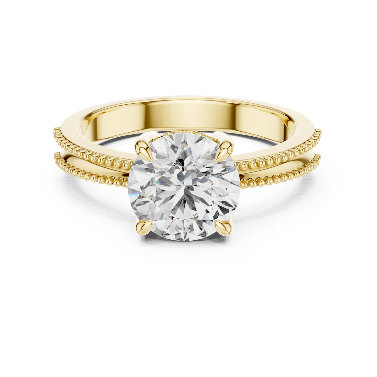 Double Beaded Solitaire Ring