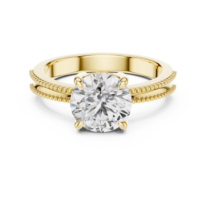 Double Beaded Solitaire Ring