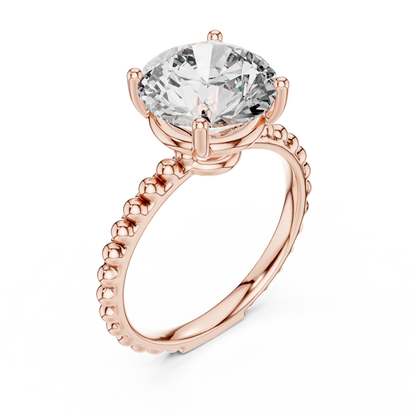Ribbed Solitaire Ring