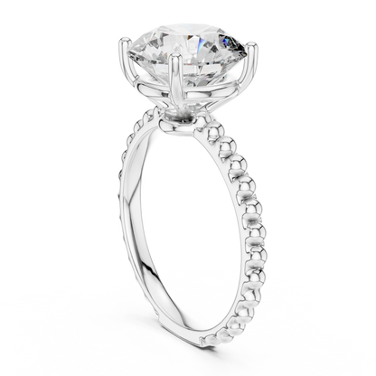 Ribbed Solitaire Ring