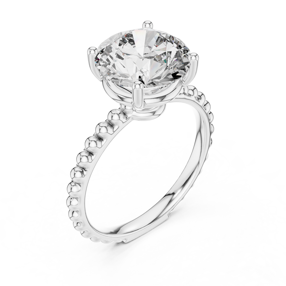 Ribbed Solitaire Ring