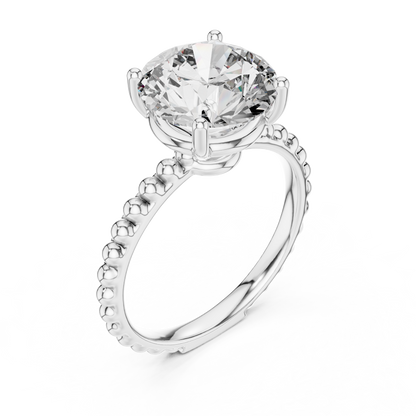 Ribbed Solitaire Ring