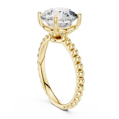 Ribbed Solitaire Ring