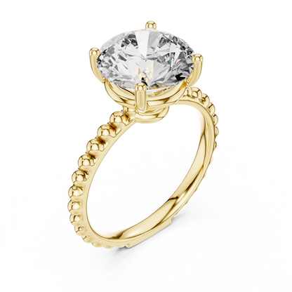 Ribbed Solitaire Ring