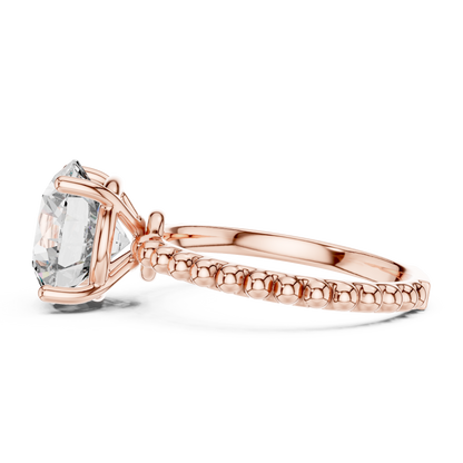 Ribbed Solitaire Ring